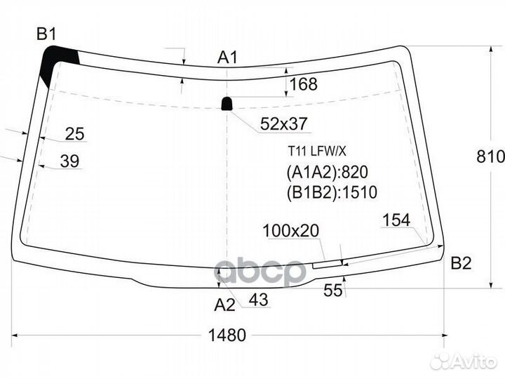 Стекло лобовое chery tiggo 05-13 T11 LFW/X XYG