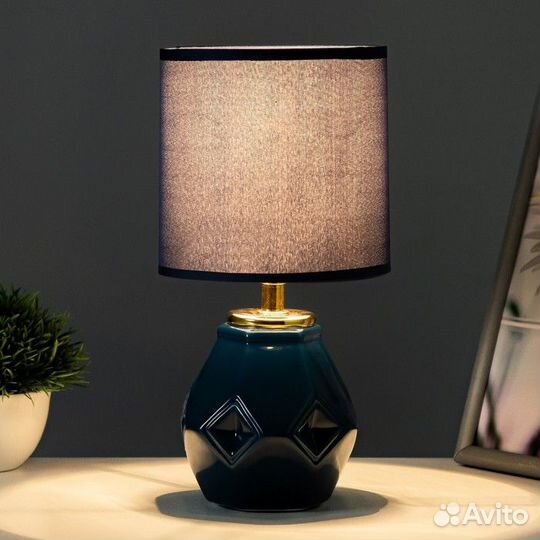 Настольная лампа 'Алес' Е14 40Вт синий 13х13х25 см