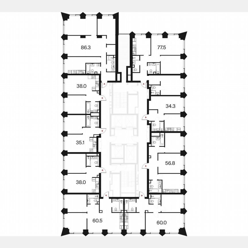 1-к. квартира, 38 м², 13/44 эт.