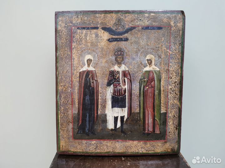 Икона Александр Невский Св. Лариса Татьяна 19 век