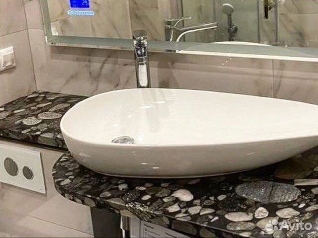 Каменная столешница в ванную комнату