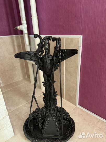 Подсвечники, каминный набор Каслинское литье