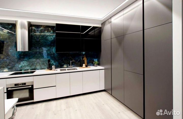 Угловая кухня с мдф фасадами в