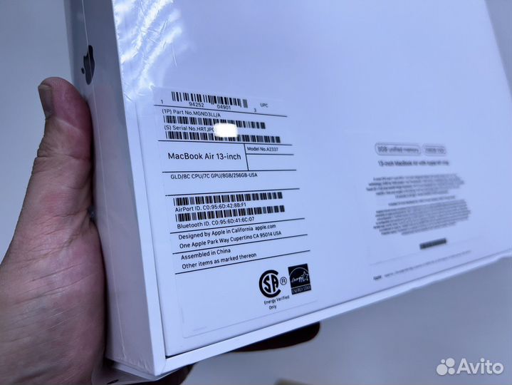 Новый MacBook Air M1 8/256 / 2020 / рус.клав