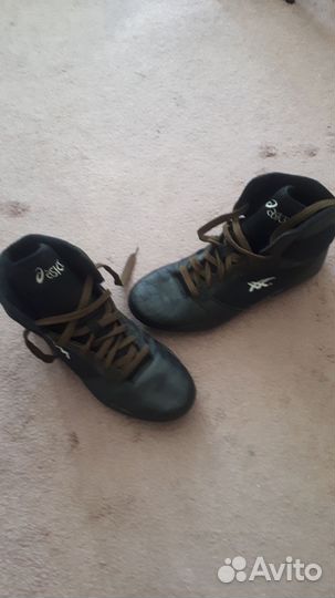 Боксерки аsics черные кожа натуральная р-р 39