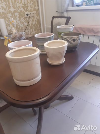Горшки 6 штук для цветов керамика