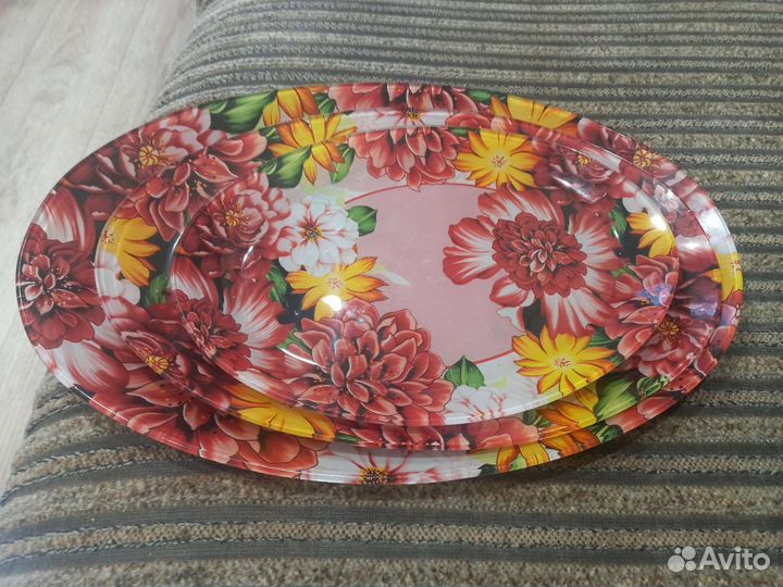 Блюдо 3шт разные по размеру стекло