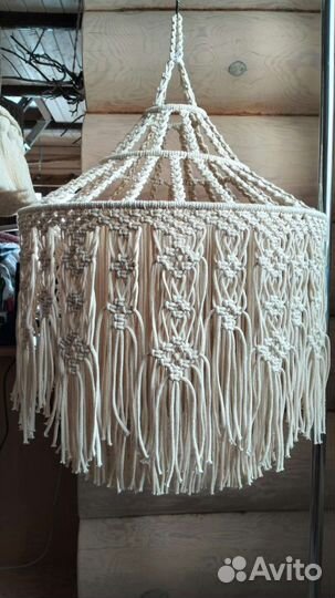 Люстра абажур макраме