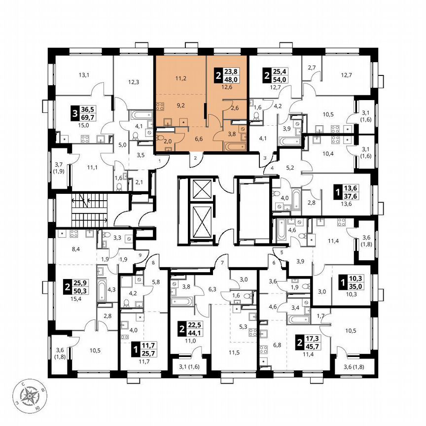 1-к. квартира, 48 м², 19/21 эт.