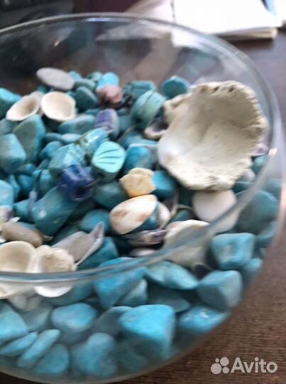 Стеклянная ваза+камни. Для флористов