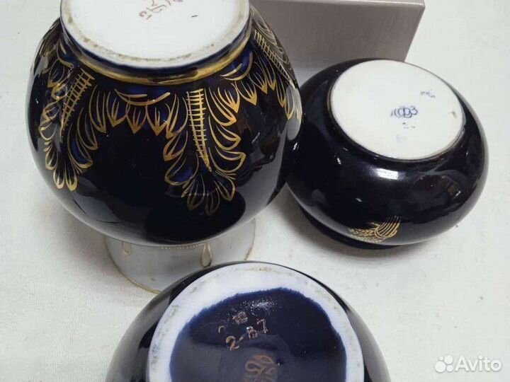 Вазочки кобальт фарфор СССР дерево Вьетнам