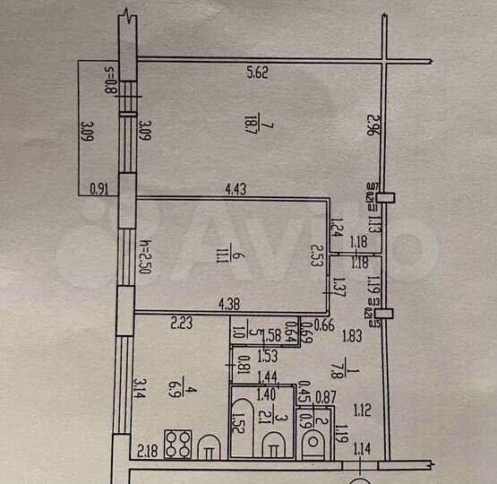 2-к. квартира, 48,5 м², 4/5 эт.