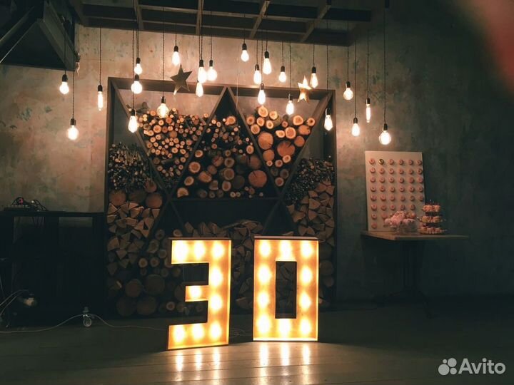 Светящиеся ретро буквы аренда / заказ