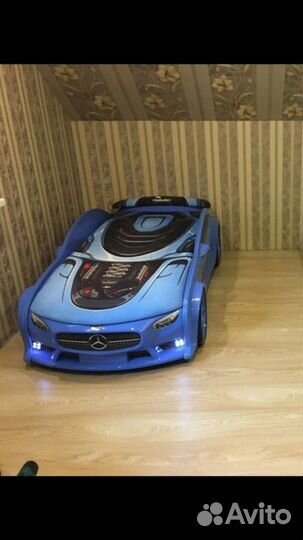 Синяя кровать для мальчика нео