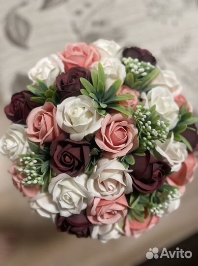 Букет из мыльных роз
