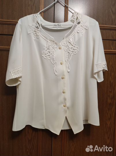 Винтажная блузка кружево, размер M