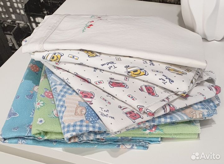 Пелёнки детские хлопок и байковые комплект 7 штук