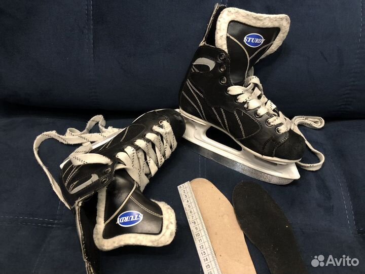 Коньки хоккейные, 22 см по стельке