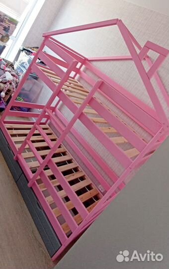 Детская кровать двухъярусная береза