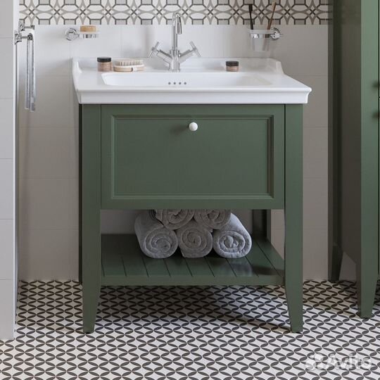 Тумба с раковиной VitrA Valarte 80 ретро зеленая