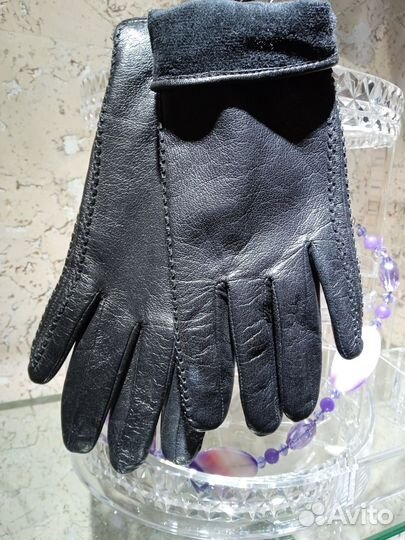 Перчатки женские кожаные новые