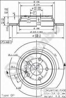 Диск тормозной Standard зад 08840510 Brembo