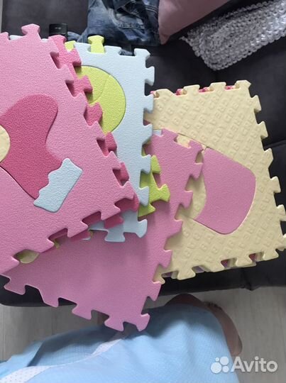 4 коврика пазлы совмещённые для детей
