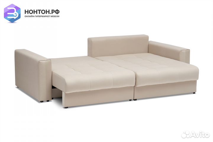 Диван угловой тик-так Монарх бежевый