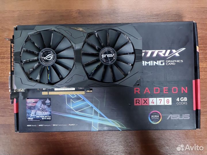 Видеокарта RX470 4GB asus strix