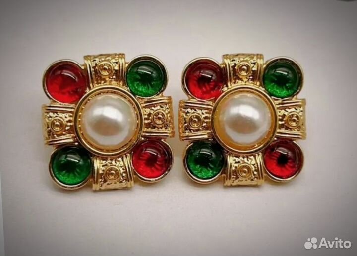 Серьги в стиле Trifari