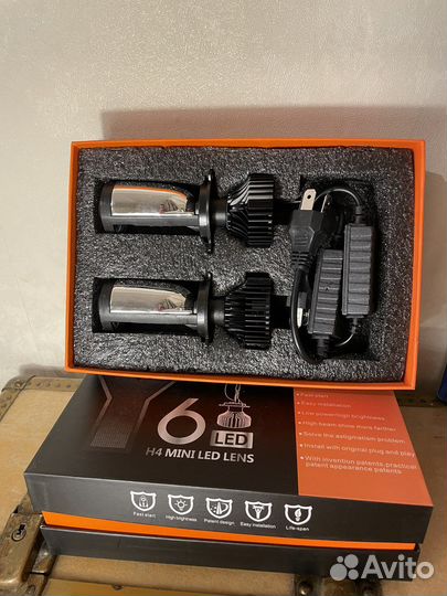 Светодиодная лампа с линзой H4 Y6D 120w 6500k LED