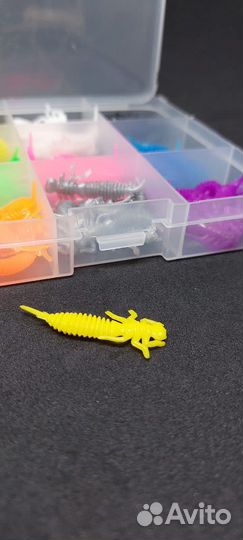 Набор силиконовых приманок. Микроджиг. Ларва