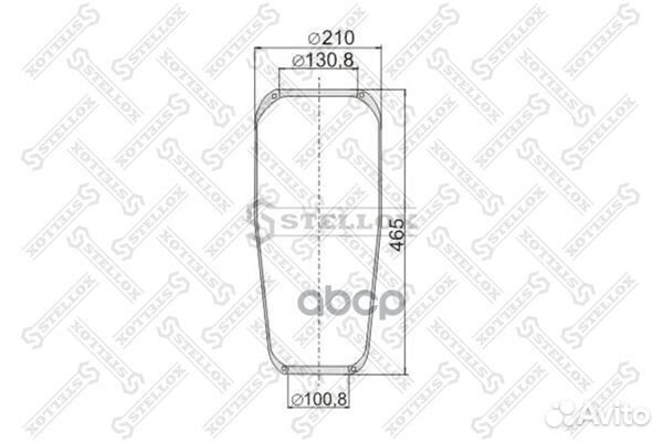 Пневмоподушка кон 465-210-130.8/100.8 MAN/MB 1838