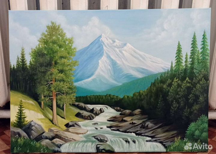 Картина маслом на холсте горный пейзаж