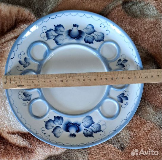 Тарелка для яиц гжель