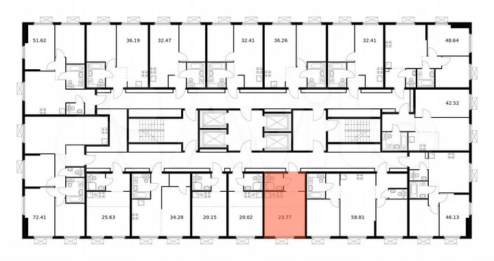 Квартира-студия, 23,8 м², 25/33 эт.