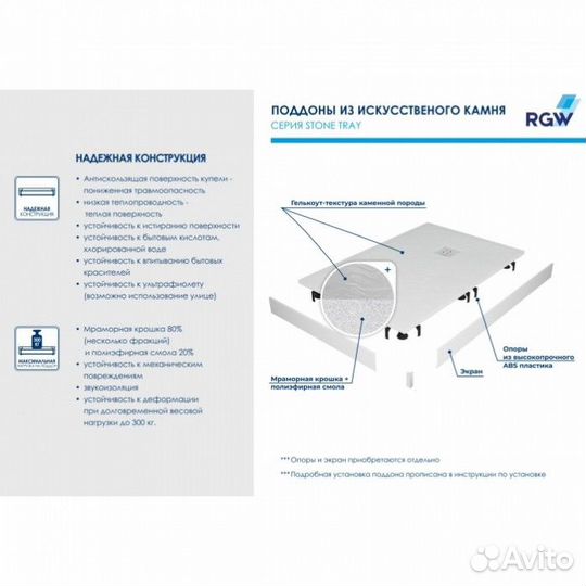 Душевой поддон RGW ST-0127W 120x70