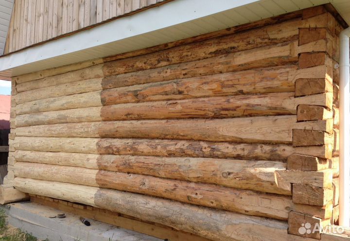 Шлифовка и покраска сруба