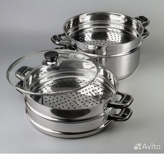 Мантоварка 30см 4 секц 21,5л индукц дно пароварка