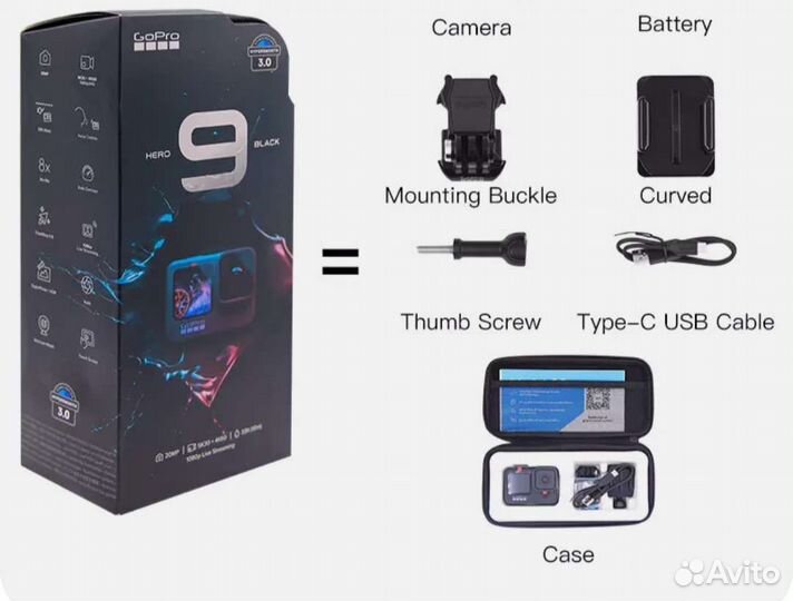 Новая экшен камера GoPro 9 в упаковке заводской