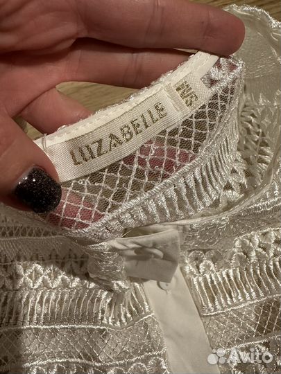 Блузка кружевная белая винтаж m