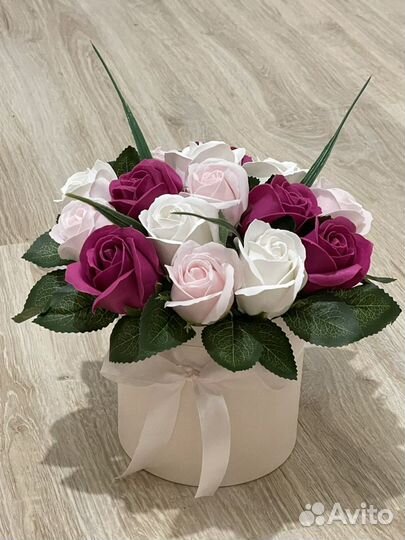 Мыльные розы в коробке