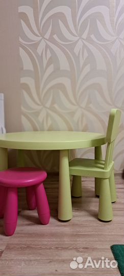 Детский стол и стул IKEA маммут