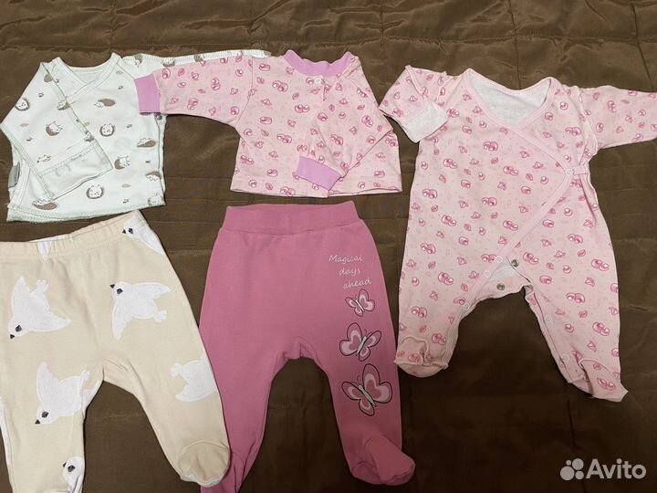 Вещи пакетом для новорожденной девочки 50 р до 68