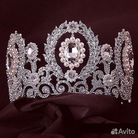 Корона/диадема +серьги в золотом цвете