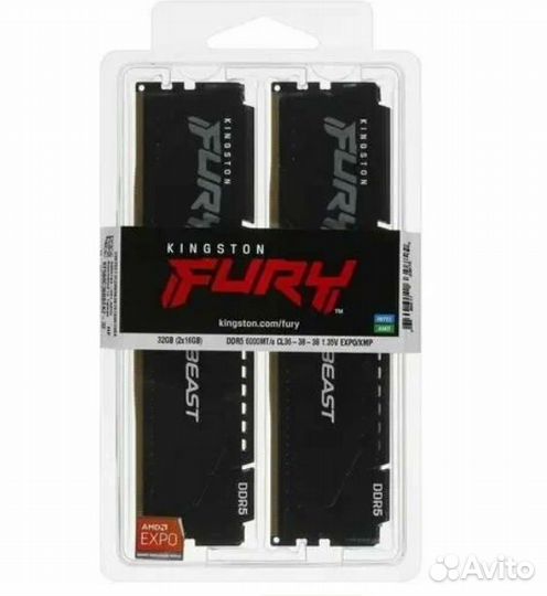Память Fury DDR5 2x16Gb(32Gb) 6000mhz expo. Новая