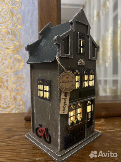 Светильник домик «ручная работа»