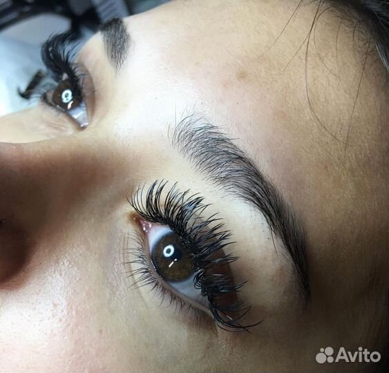 LED-Наращивание ресниц мокрый эффект, все объёмы