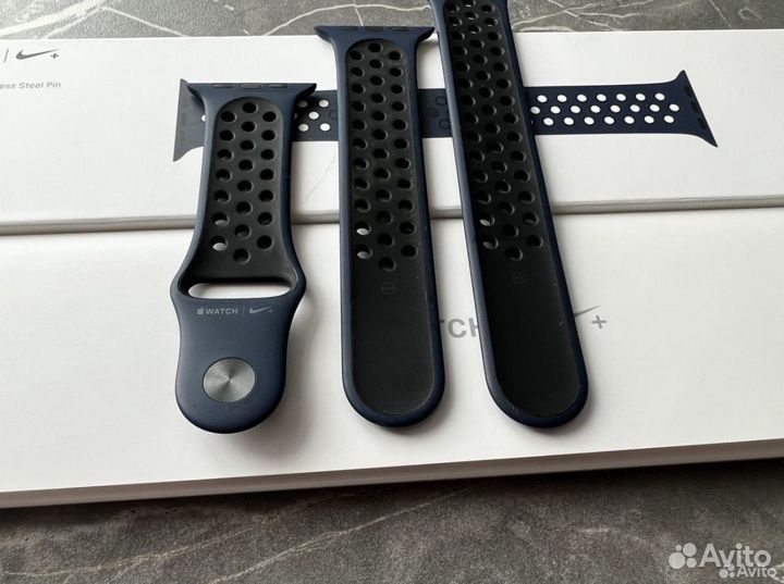 Синий ремешок apple watch nike