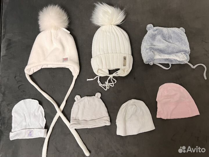 Детские зимние, осенние шапочки, летние панамы